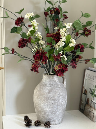 Faux White Snowberry Stem