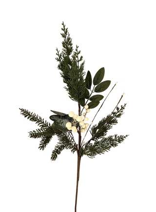 Faux Winter Fir & Berry Branch