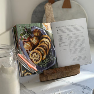 recipe book holder on worktop 